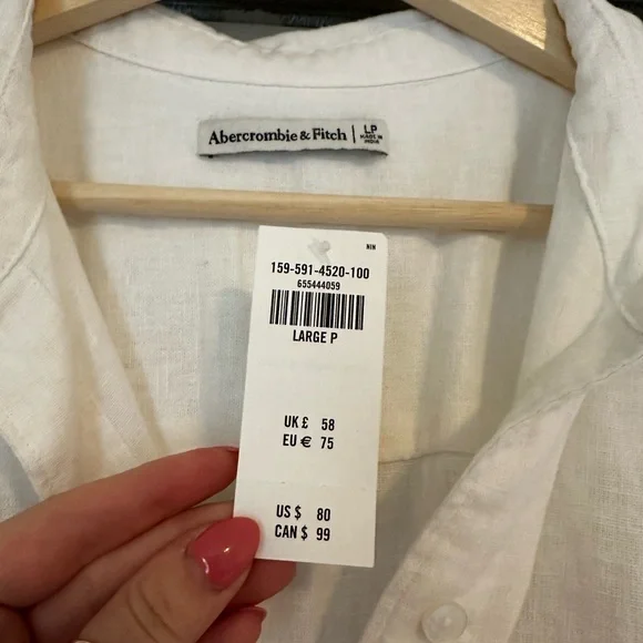 Abercrombie & Fitch linen shirt dress NWT - Picture 3 of 3